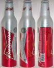 Budweiser Bowtie Silver Aluminum Bottle